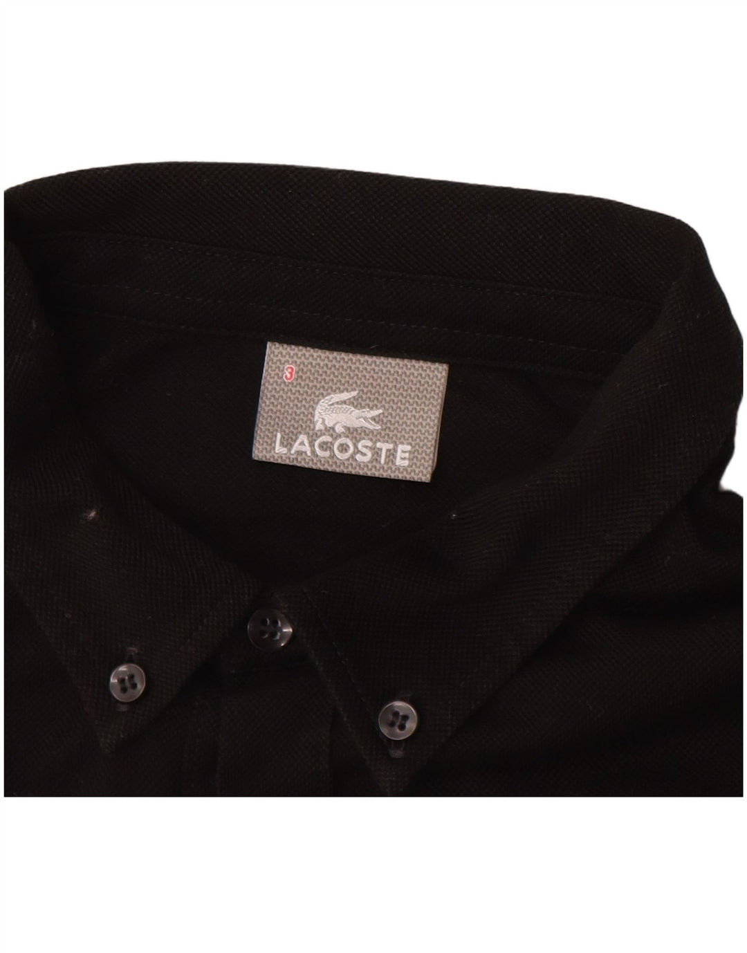 LACOSTE Pullover skjorte til mænd størrelse 3 Lille sort bomuld