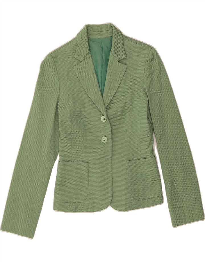 VINTAGE Womens 2 Button Blazer Jacket UK 8 Small Green Vintage Vintage and Second-Hand Vintage from Messina Hembry 
