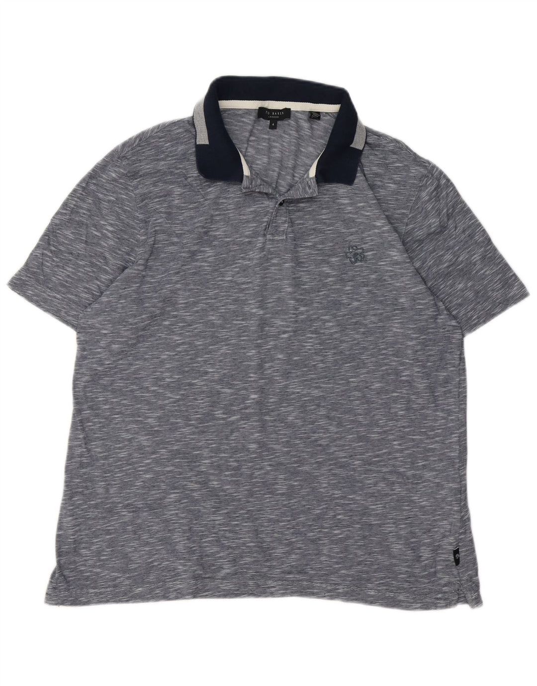 Ted Baker herre poloskjorte str. 4 Large Navy Blue Flecked Bomuld
