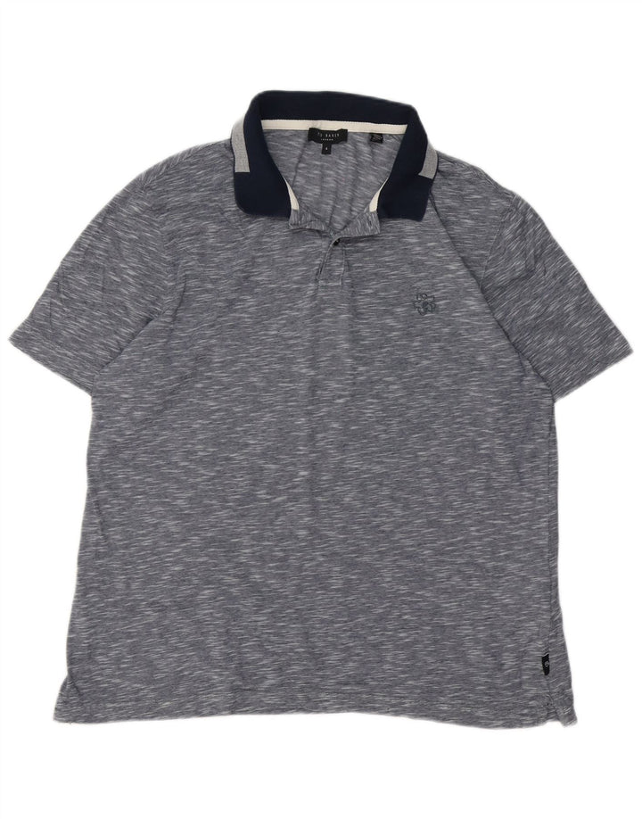 Ted Baker herre poloskjorte str. 4 Large Navy Blue Flecked Bomuld