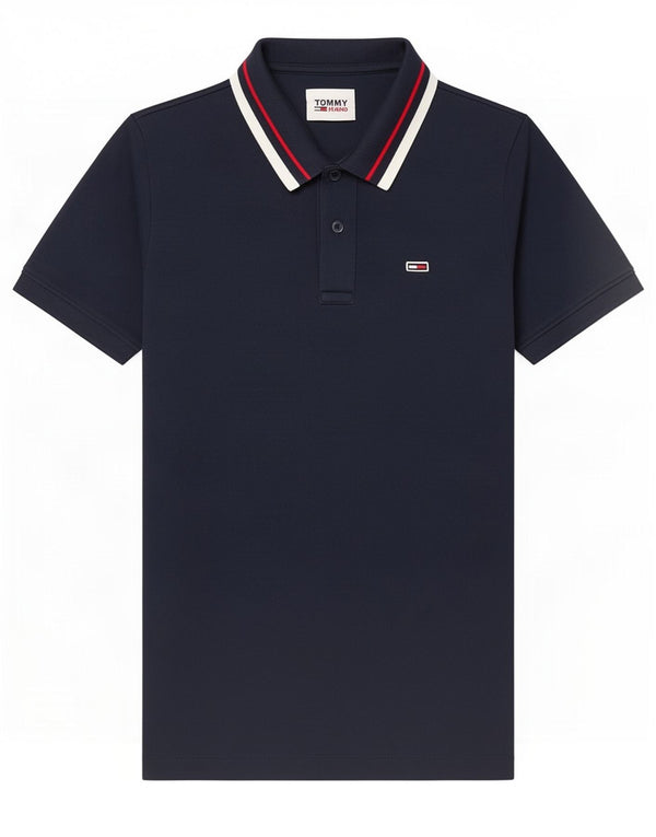 Tommy Hilfiger Herre poloshirt Lille marineblå stribet bomuld