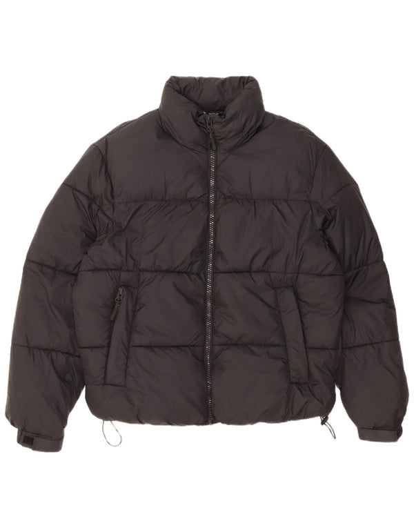 Zara Dame Oversized Polstret Jakke UK 10 Small Black Nylon
