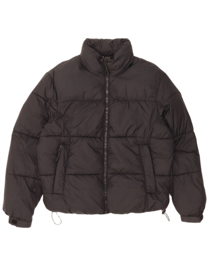 Zara Dame Oversized Polstret Jakke UK 10 Small Black Nylon
