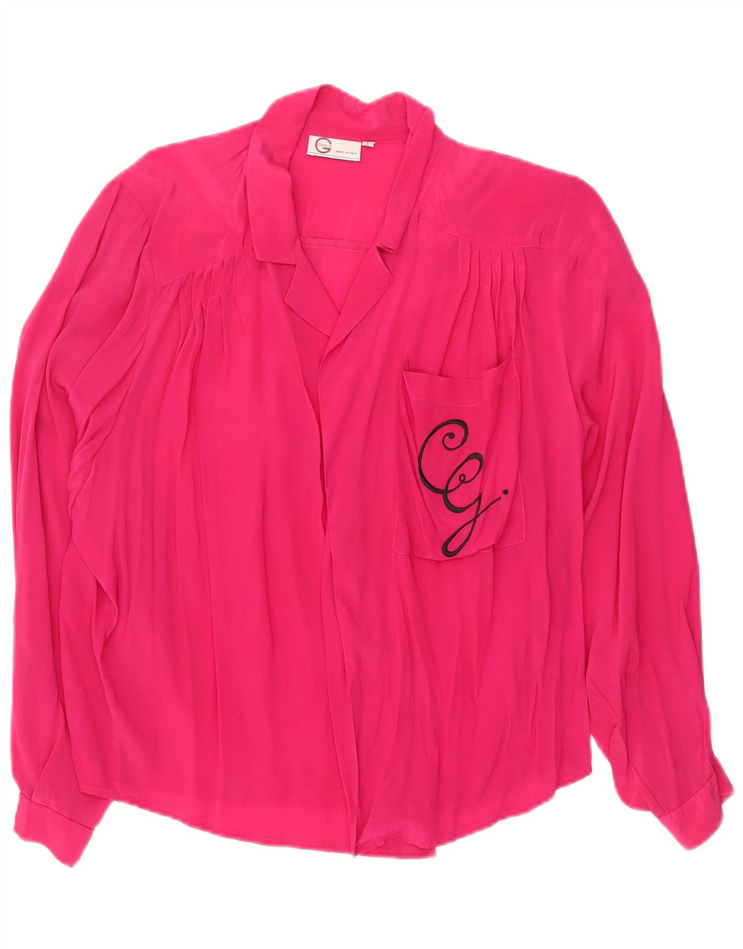 Vintage Dame Oversized Skjorte Bluse UK 10 Small Pink
