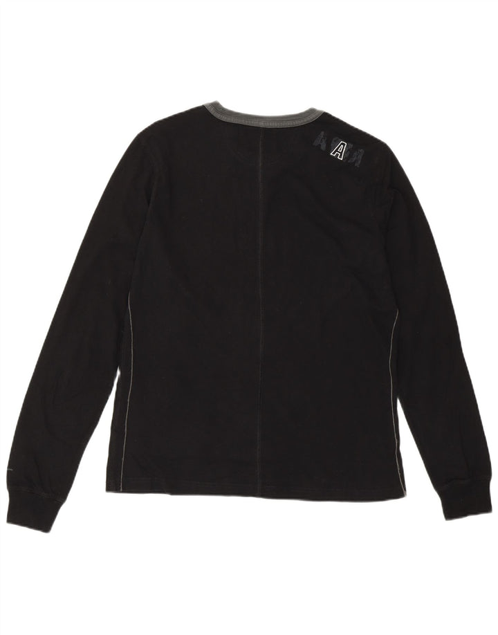 CHAMPION Womens Heritage Fit grafisk T-shirt top UK 14 Stor sort bomuld