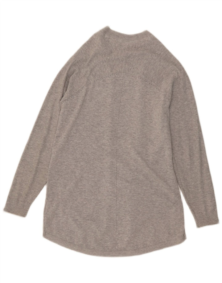 White Stuff Womens Longline Åben Cardigan Sweater UK 14 Large Grey Flecked