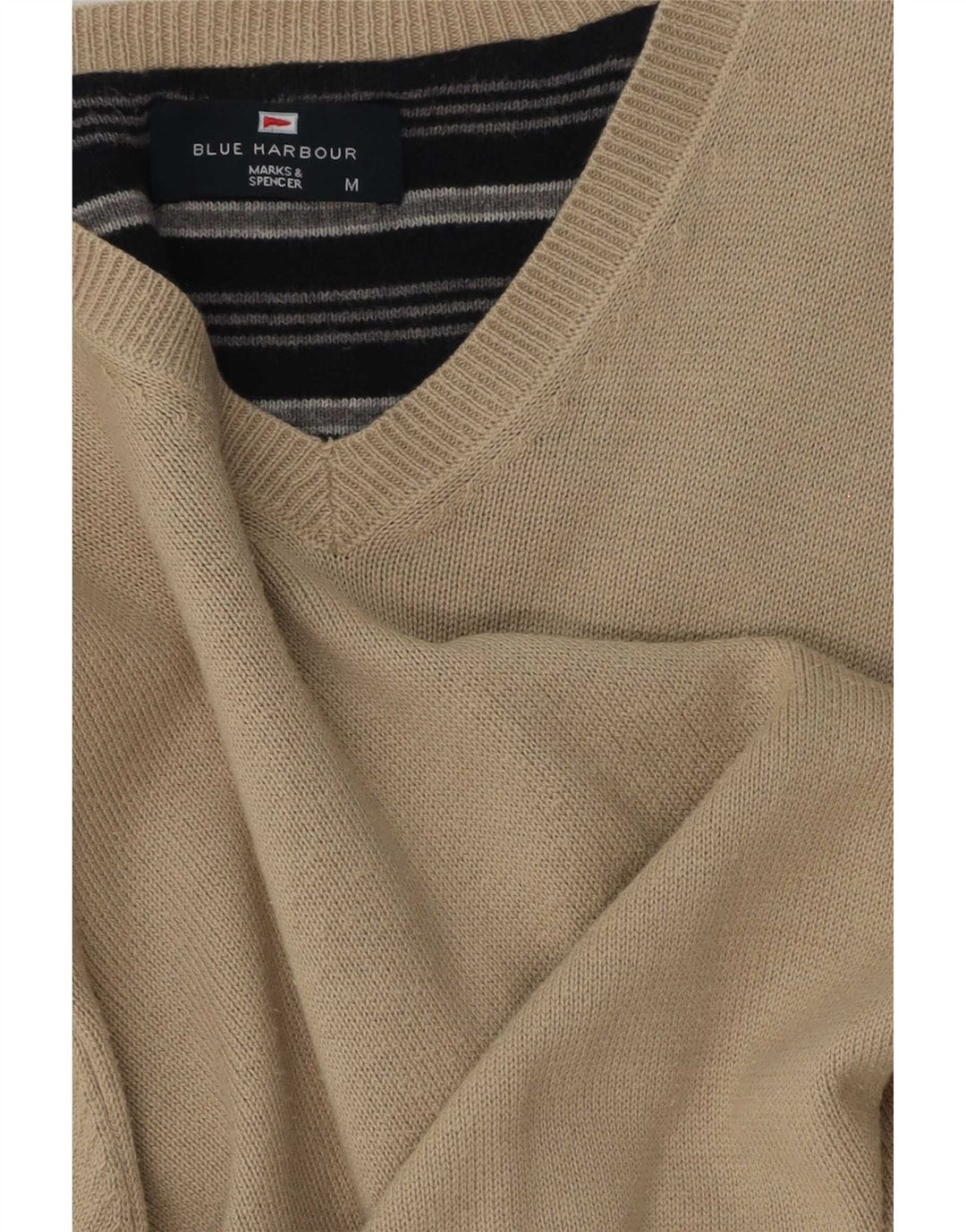 Marks & Spencer Herre Blue Harbor V-hals sweater Medium Beige