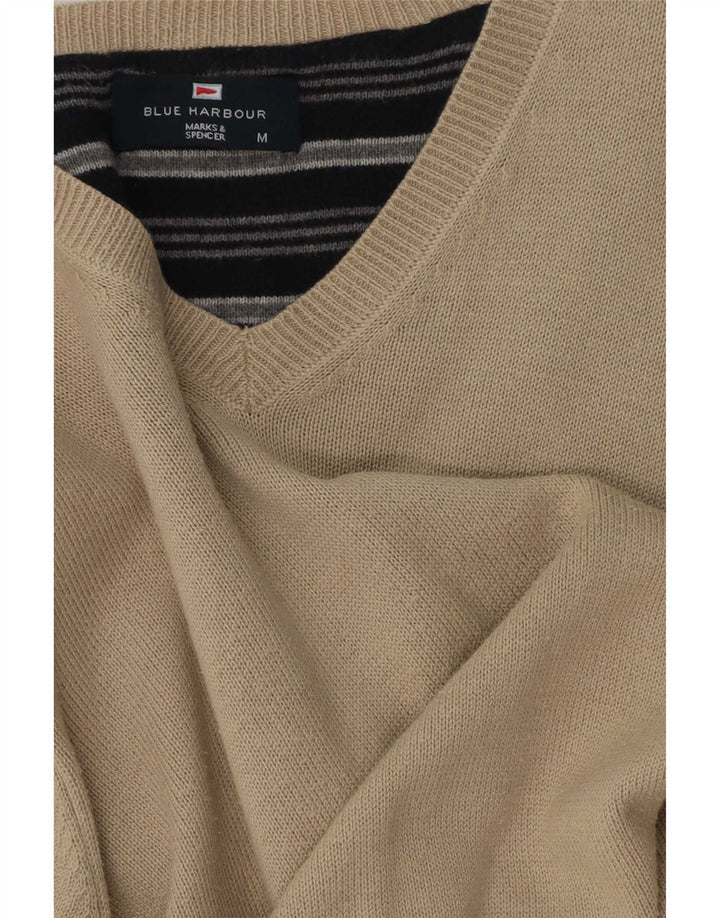 Marks & Spencer Herre Blue Harbor V-hals sweater Medium Beige