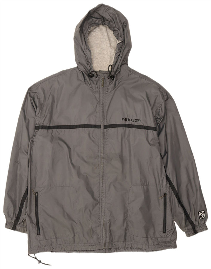 Nike Regnjakke med hætte til mænd UK 42 XL Grå polyester