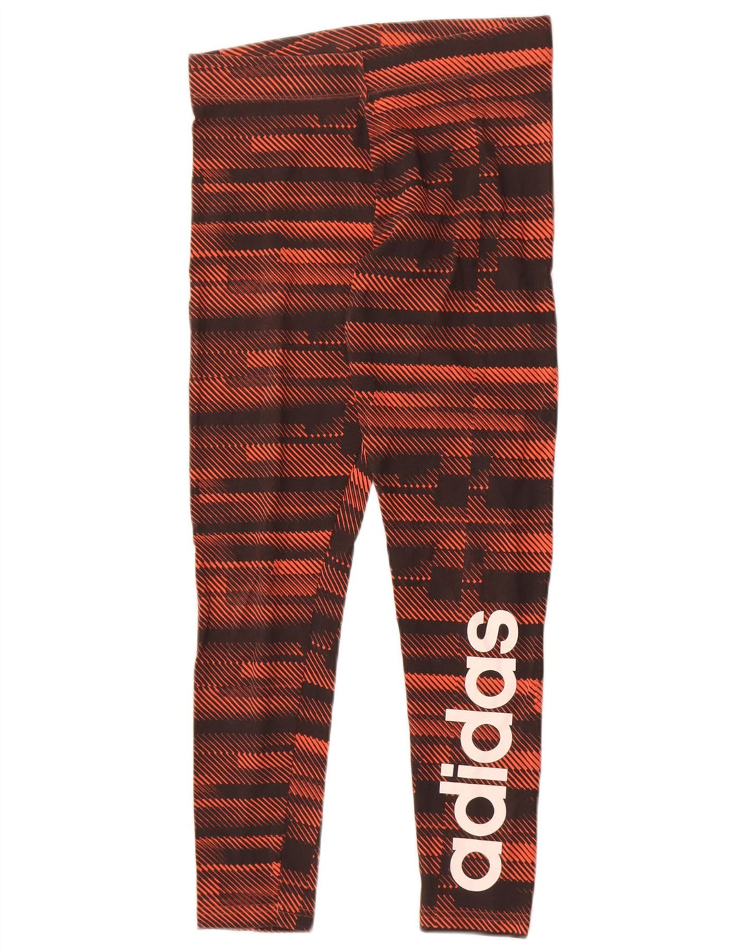 Adidas Dame Grafiske Leggings UK 10 Små Brunstribede