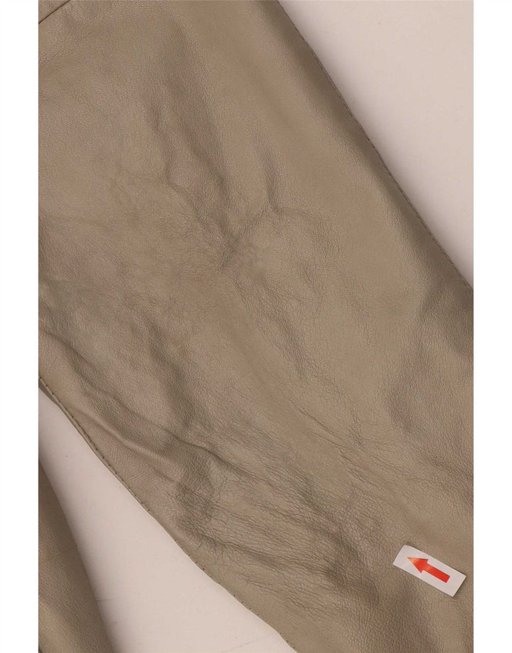 Vintage dame læderfrakke UK 14 Medium Off White