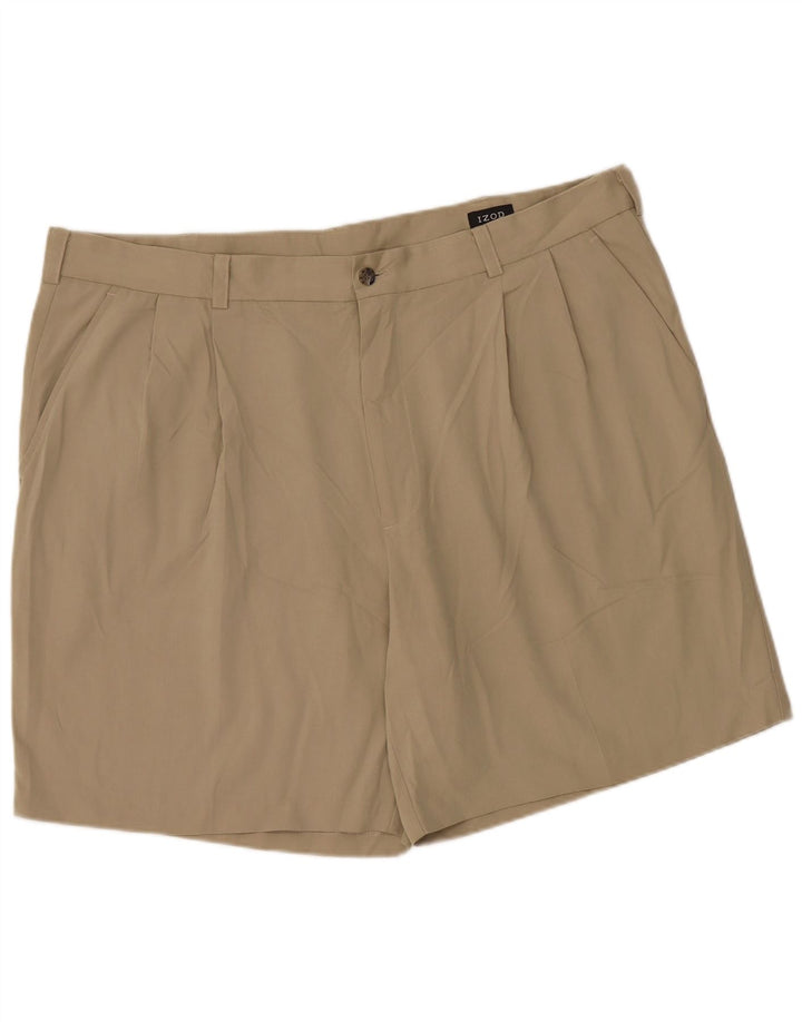 IZOD Herre Pegged Chino Shorts W42 2XL Khaki Polyester