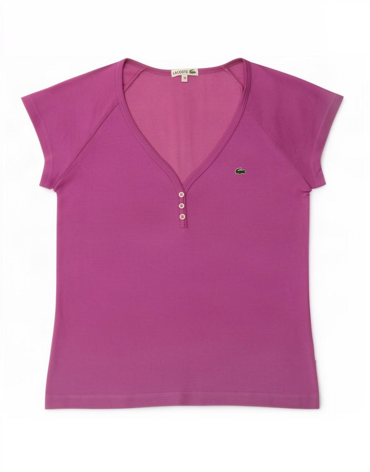 Lacoste T-shirt top til kvinder Størrelse 38 Medium Lilla Bomuld