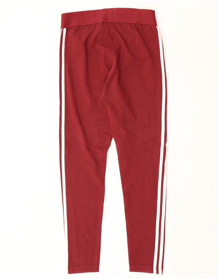 Adidas Dame Leggings UK 12/14 Medium Bourgogne Bomuld