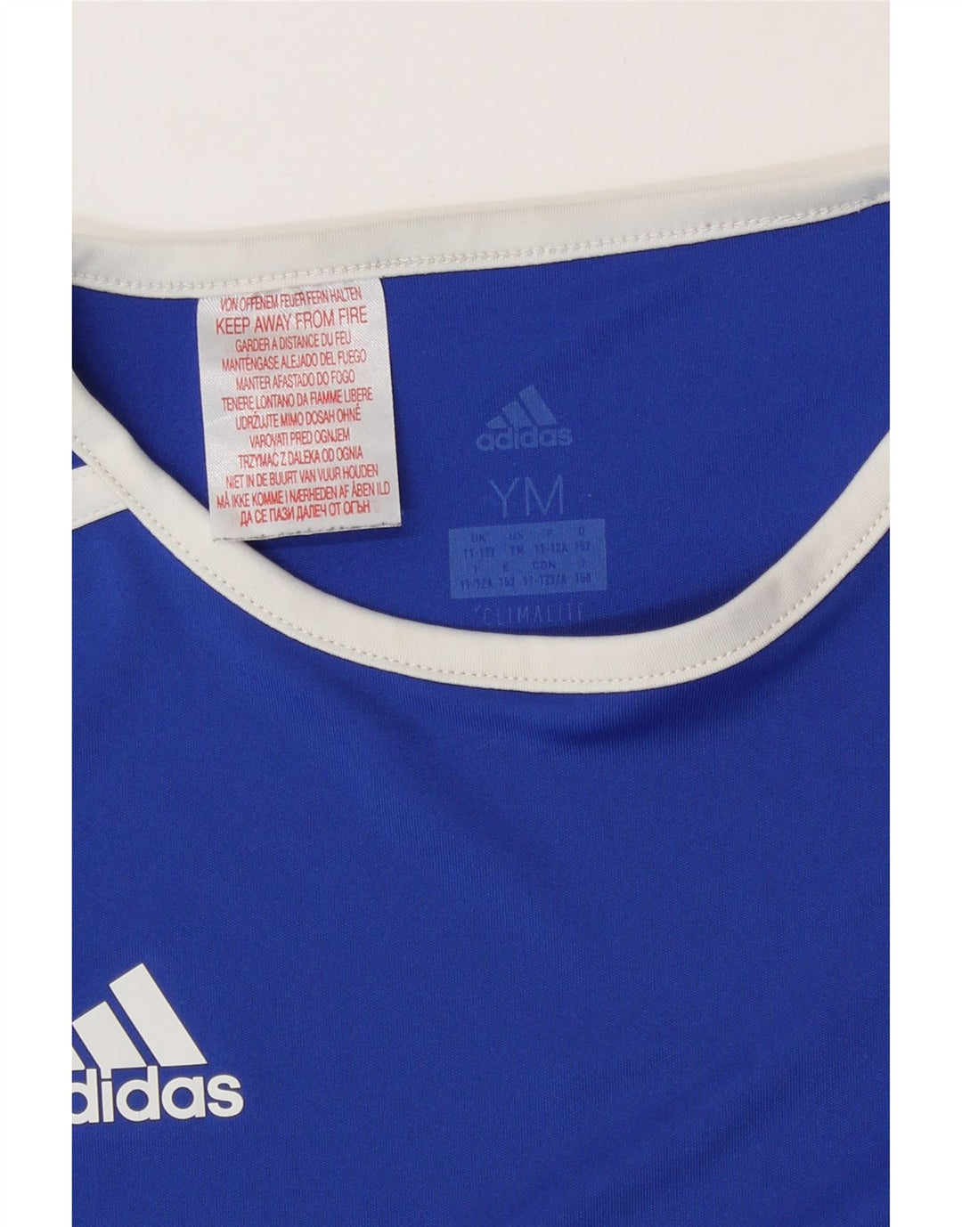 Adidas Boys Climalite T-Shirt Top 11-12 år Medium Blue Colourblock