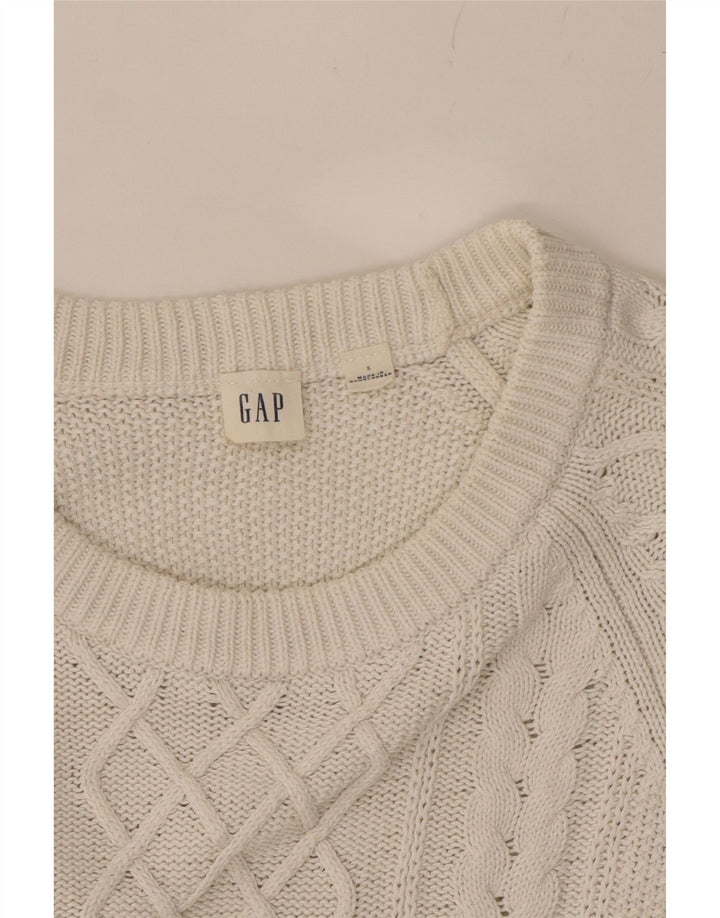 GAP Womens Boat Neck Jumper Sweater UK 10 Small White Cotton Vintage Gap and Second-Hand Gap from Messina Hembry 