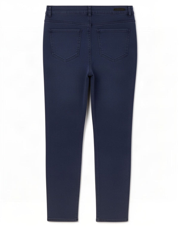 Zara Dame Cargo Slim Jeans EU 44 XL W34 L28 Marineblå nålestribe