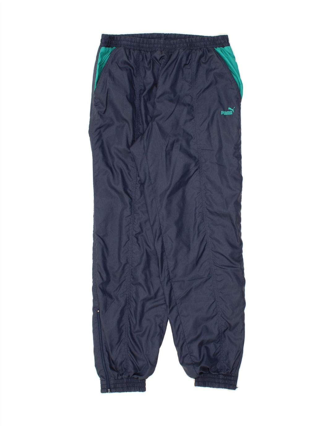 PUMA Mens Tracksuit Trousers Joggers XL Navy Blue Colourblock Polyamide Vintage Puma and Second-Hand Puma from Messina Hembry 