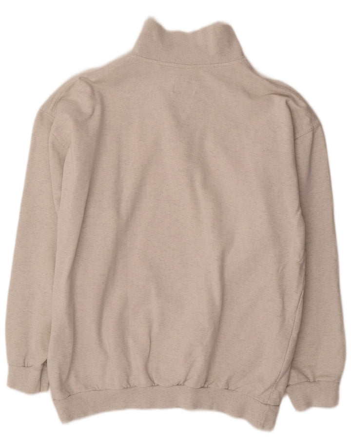 Pioneer Sweatshirt med lynlås til mænd, stor grå flækket bomuld