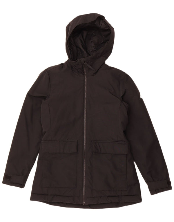 Adidas Dame Hætte Vindjakke UK 4/6 XS Sort Nylon