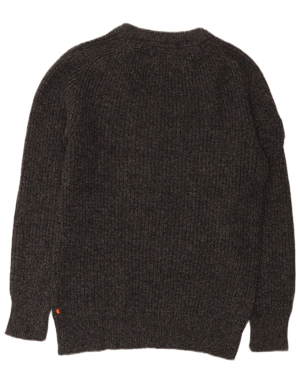 Superdry Herre Boat Neck Jumper Sweater Stor Grå Uld