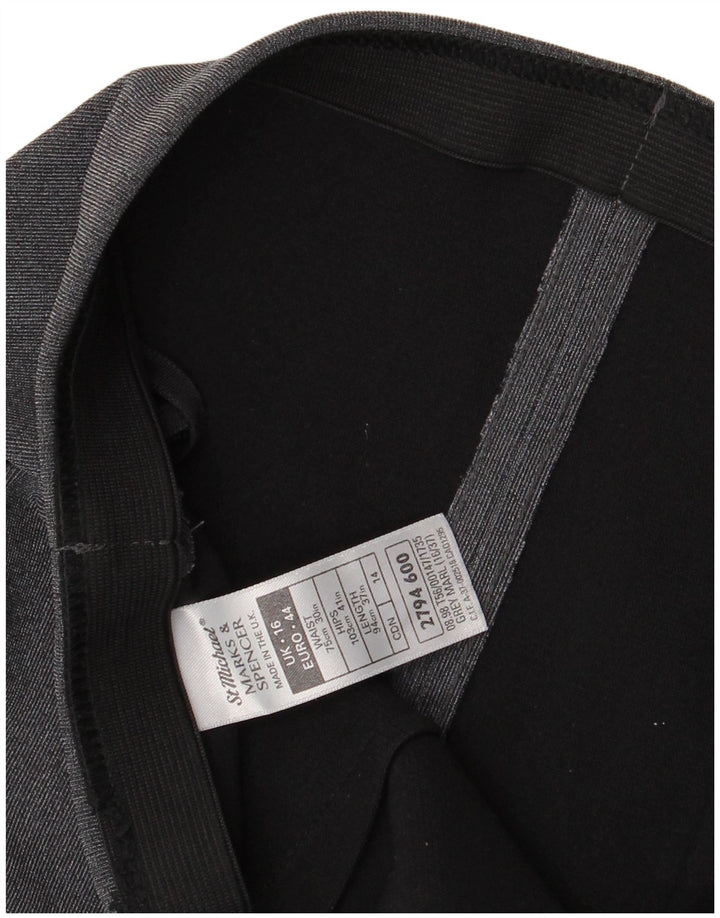 Marks & Spencer Dame Midi Nederdel UK 16 Large W32 Grå Nylon