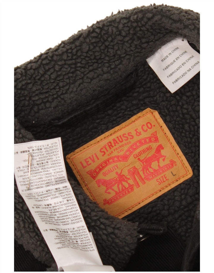 Levi's Herre Corduroy Sherpa Jacket UK 40 Large Black Bomuld