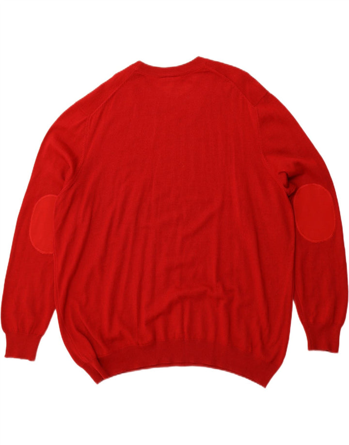 Lacoste Herre Classic Fit Jumper Sweater med rund hals str. 8 3XL rød uld