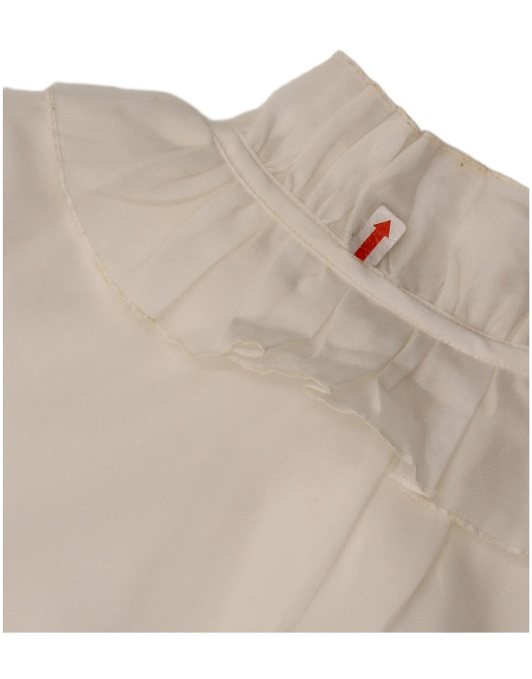 VINTAGE Womens Flæse Front Shirt Bluse UK 16 Large White