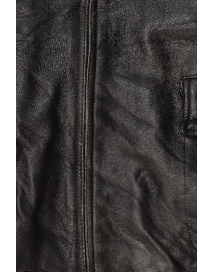 Brooksfield Herre Læderjakke UK 40 Stor Sort Læder Classic