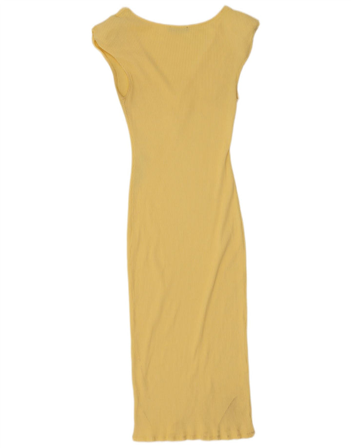Zara Dame Maxi Kjole UK 12 Medium Gul
