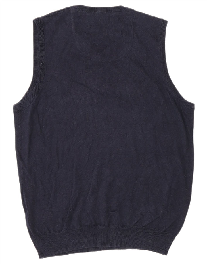 Vintage herrevest tanktop lille marineblå bomuld