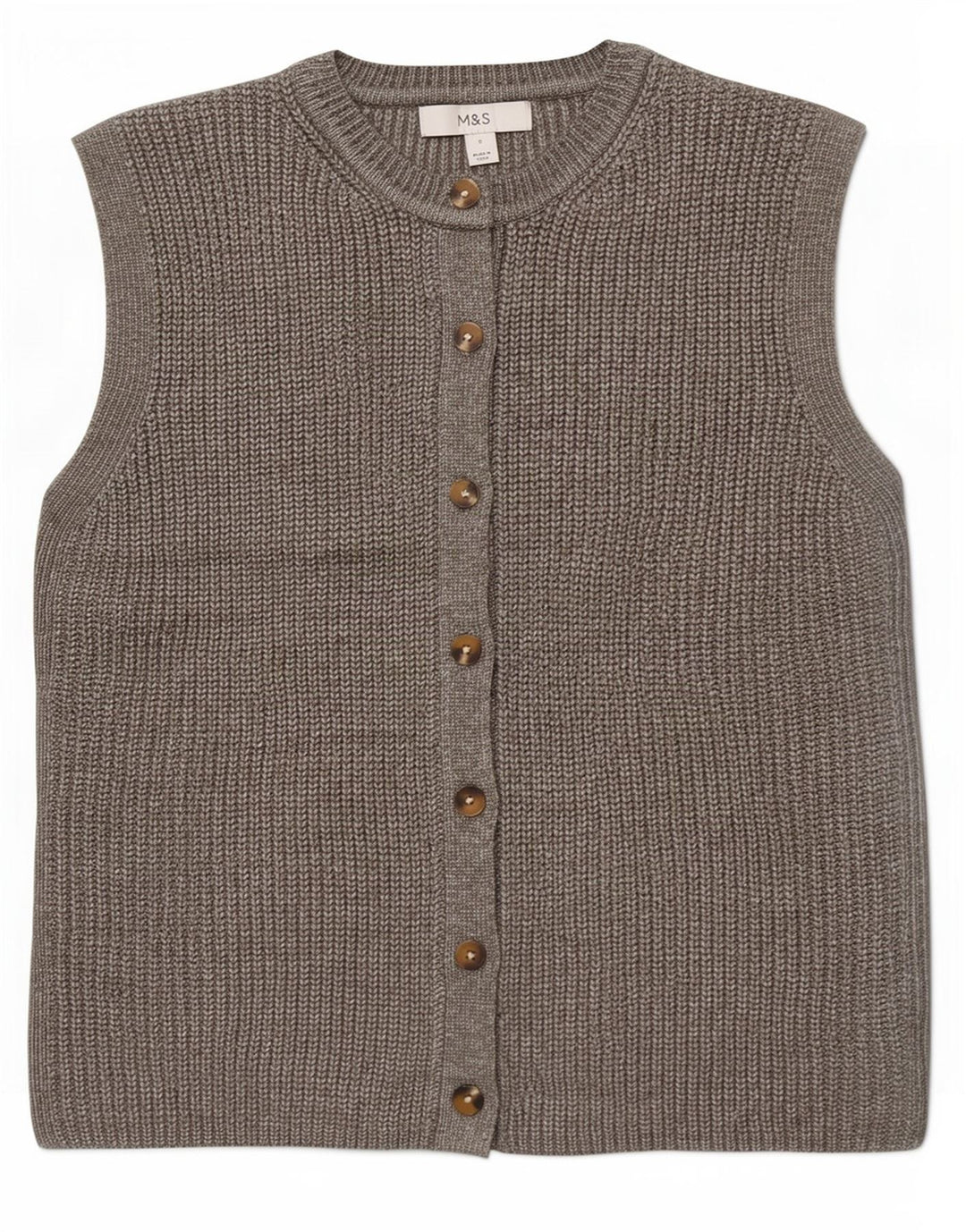 Marks & Spencer Dame ærmeløs cardigan sweater UK 10 Small Grey