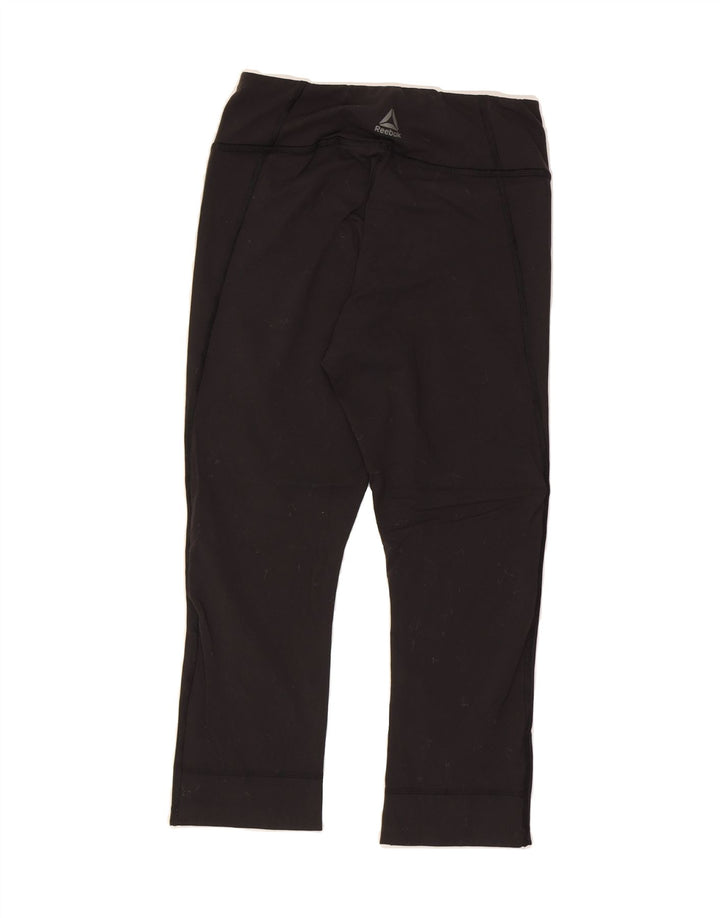 REEBOK Womens Capri Leggings UK 8/10 Small Black Vintage Reebok and Second-Hand Reebok from Messina Hembry 