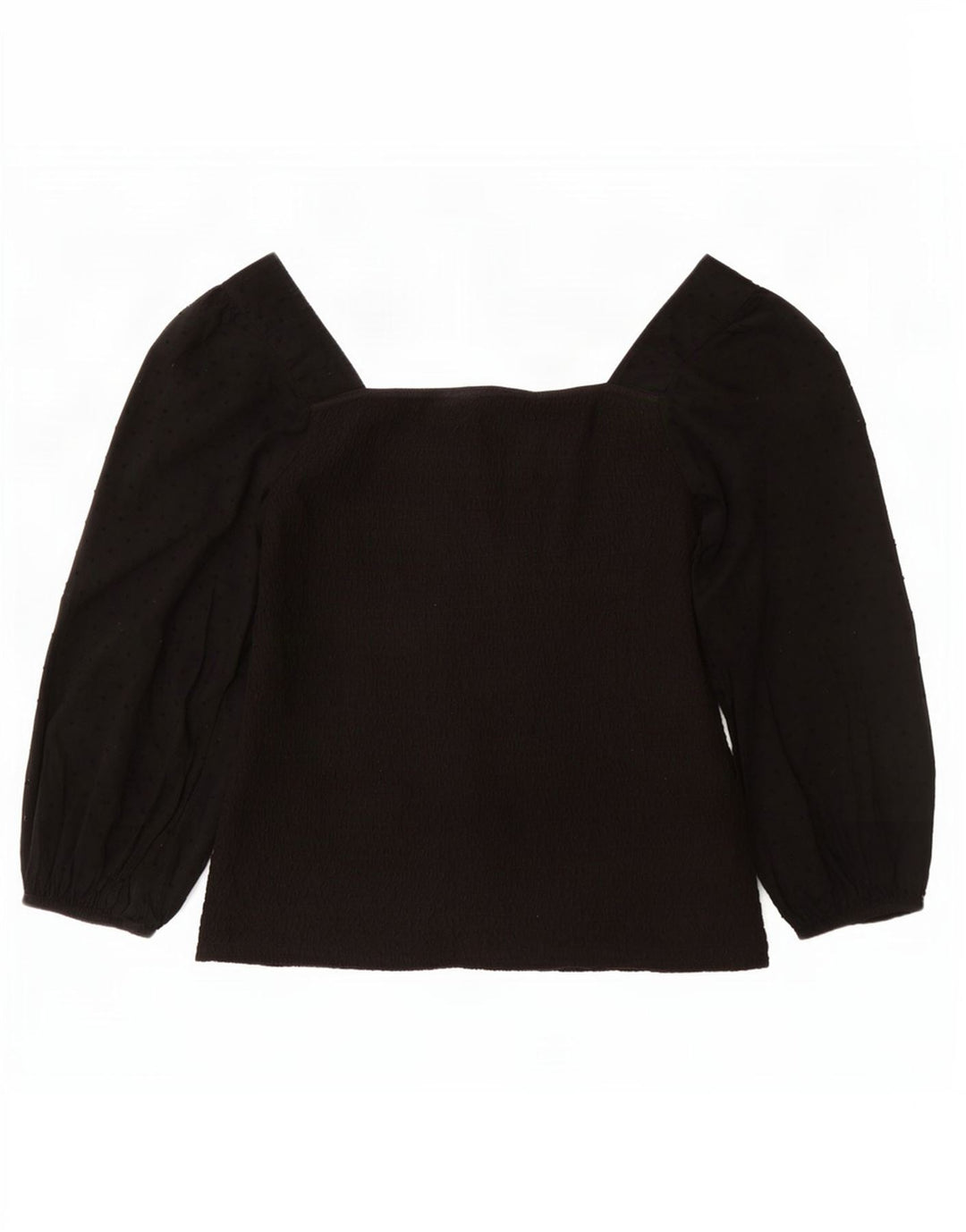 Fat Face Dame 3/4 ærmet bluse Top UK 16 Stor sort bomuld