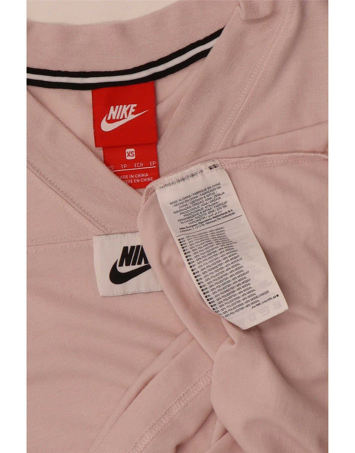 Nike Dame Crop T-Shirt Top UK 6 XS Pink Polyester
