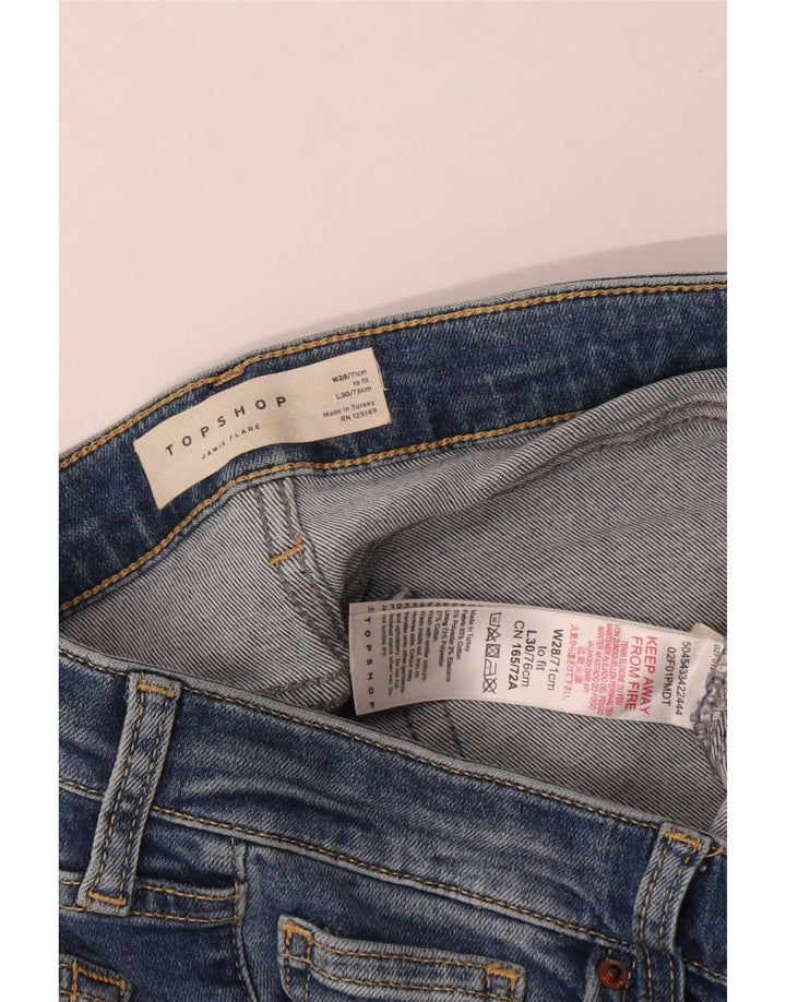 Topshop Dame Jamie Flared Jeans W28 L30 Blå Bomuld