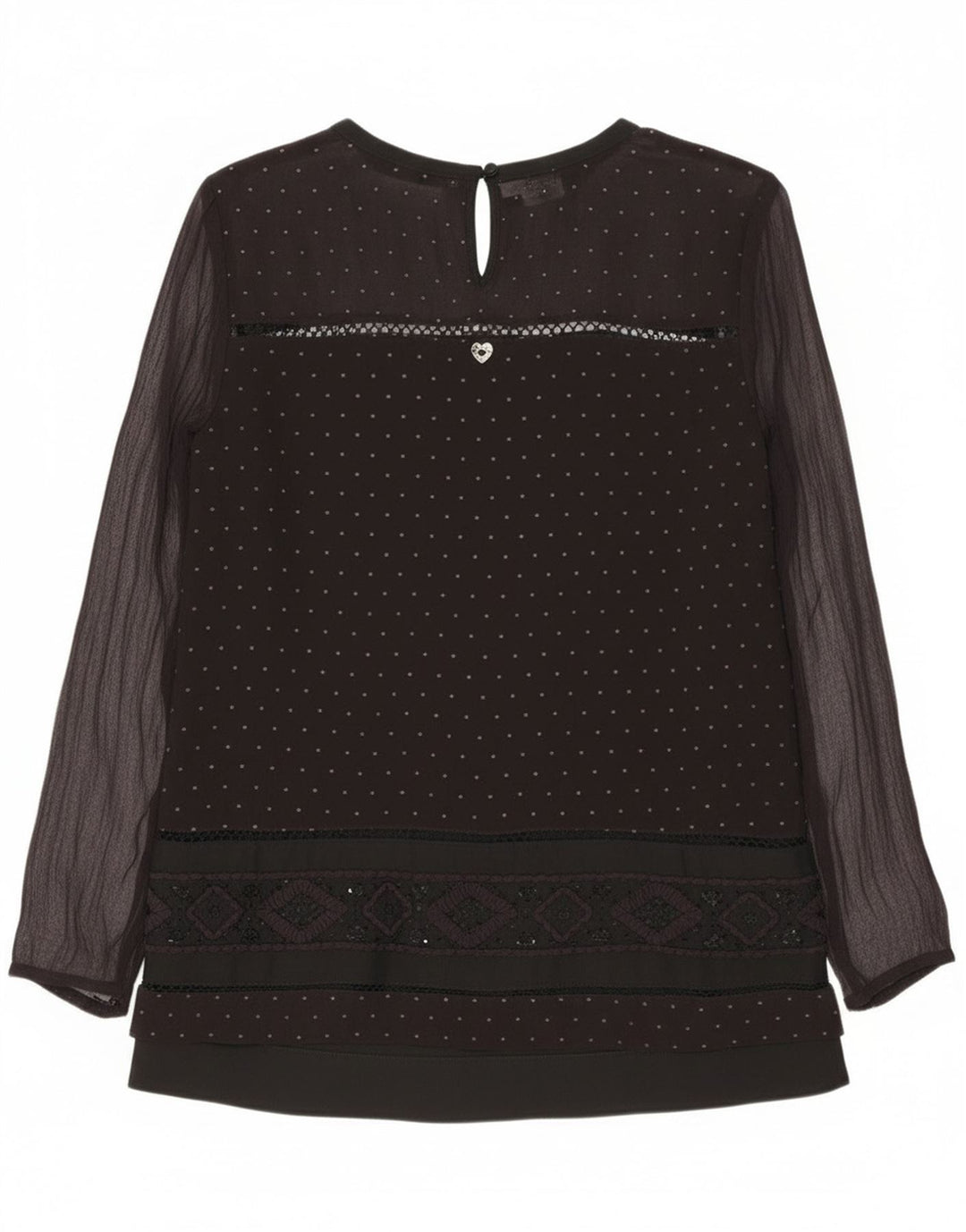 Simona Barbieri Dame Twin-Set Bluse Top UK 10 Small Black Spotted