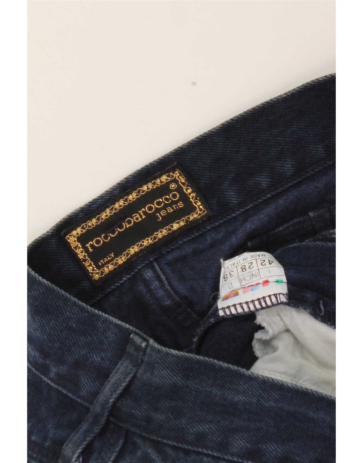 Roccobarocco Dame Crop Straight Jeans IT 42 Medium W28 L25 Marineblå