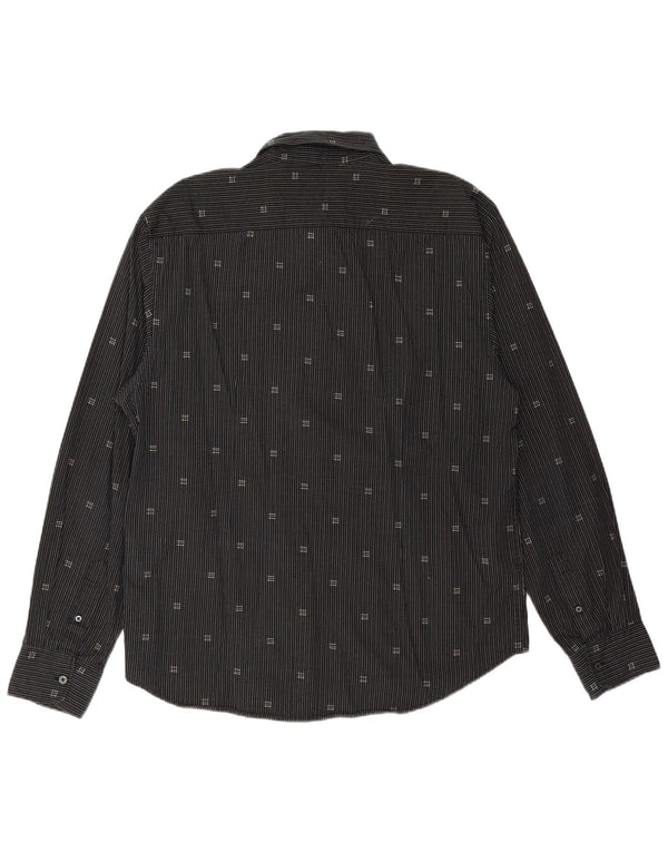 TOM TAILOR Herreskjorte XL Sort nålestribet bomuld