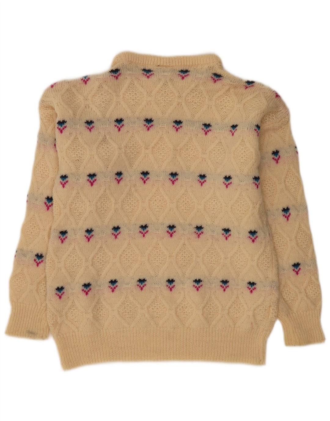 WALBUSCH Dame Turtle Neck Jumper Sweater UK 16 Large Beige Fair Isle