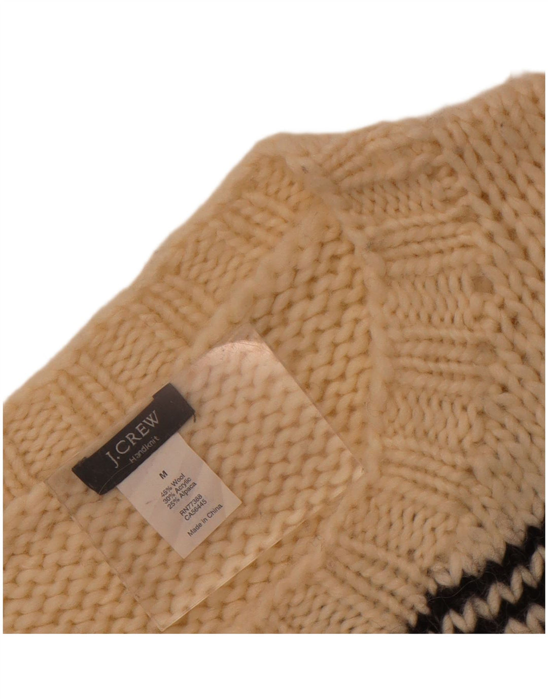 J. Crew Dame Boat Neck Jumper Sweater UK 12 Medium Off White Fair Isle