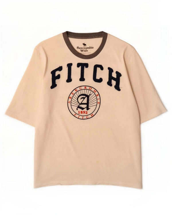 Abercrombie & Fitch drenge grafisk t-shirt top 11-12 år hvid bomuld