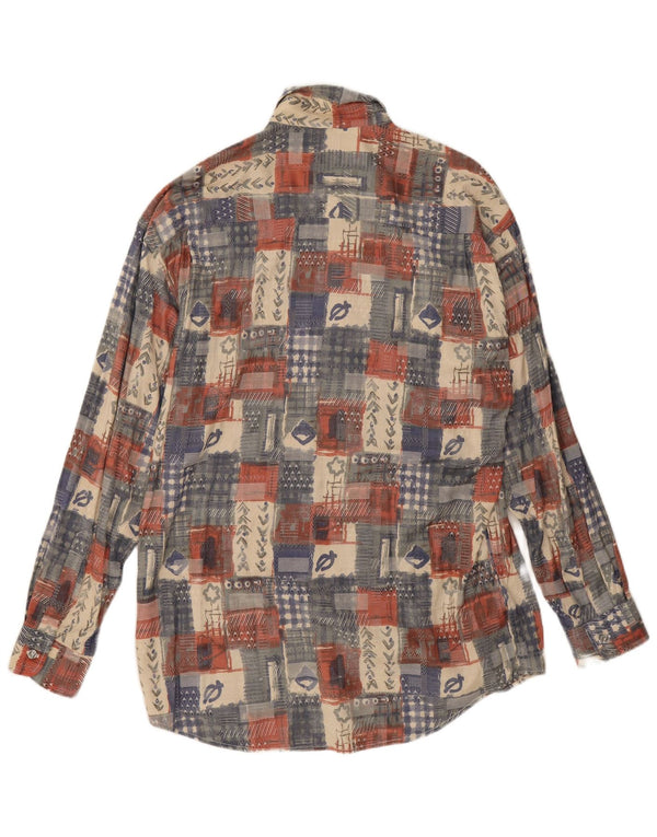 Canda Mens Shirt Size 41/42 16 1/2 Large Multicoloured Patchwork Viscose