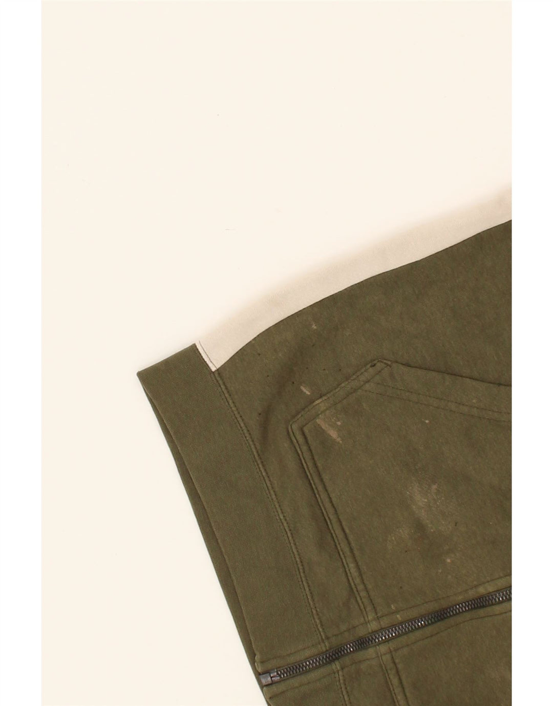 NIKE Mens Zip Hoodie Sweater Small Khaki Colourblock Cotton Vintage Nike and Second-Hand Nike from Messina Hembry 