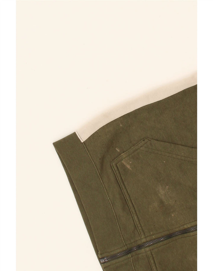 NIKE Mens Zip Hoodie Sweater Small Khaki Colourblock Cotton Vintage Nike and Second-Hand Nike from Messina Hembry 