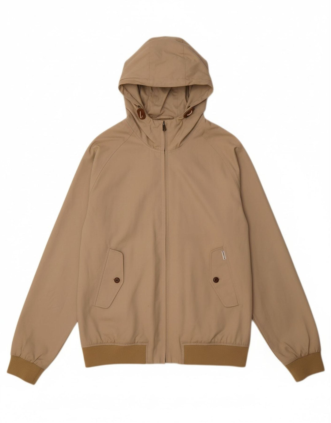 BEN SHERMAN Mens Hooded Bomber Jacket UK 38 Medium Beige Cotton