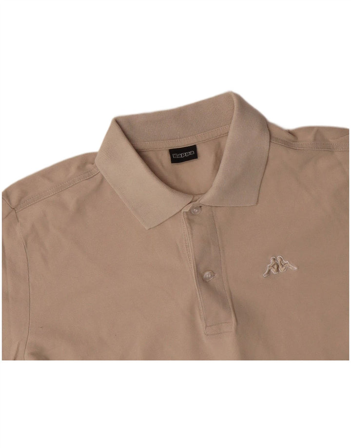 KAPPA Langærmet poloshirt til mænd Lille beige bomuld