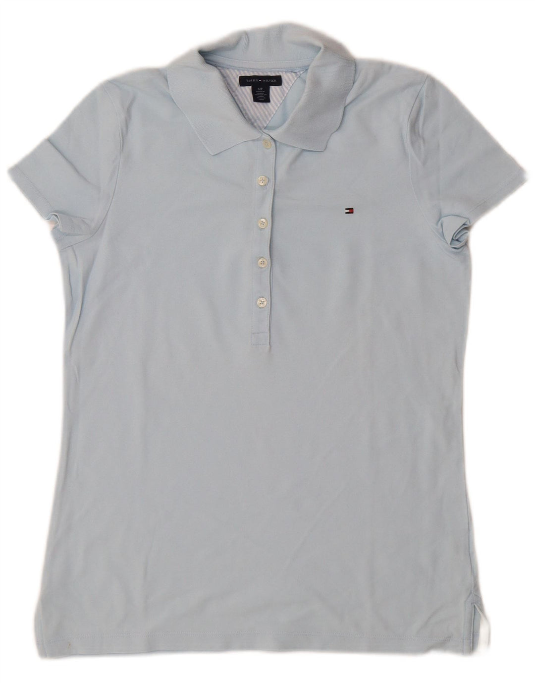Tommy Hilfiger Dame Polo Shirt UK 10 Small Blue
