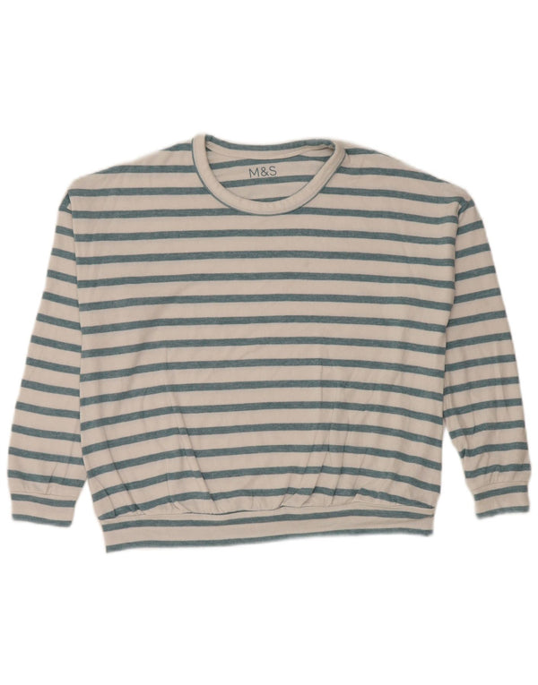 Marks & Spencer Girls sweater med rund hals 11-12 år hvid stribet